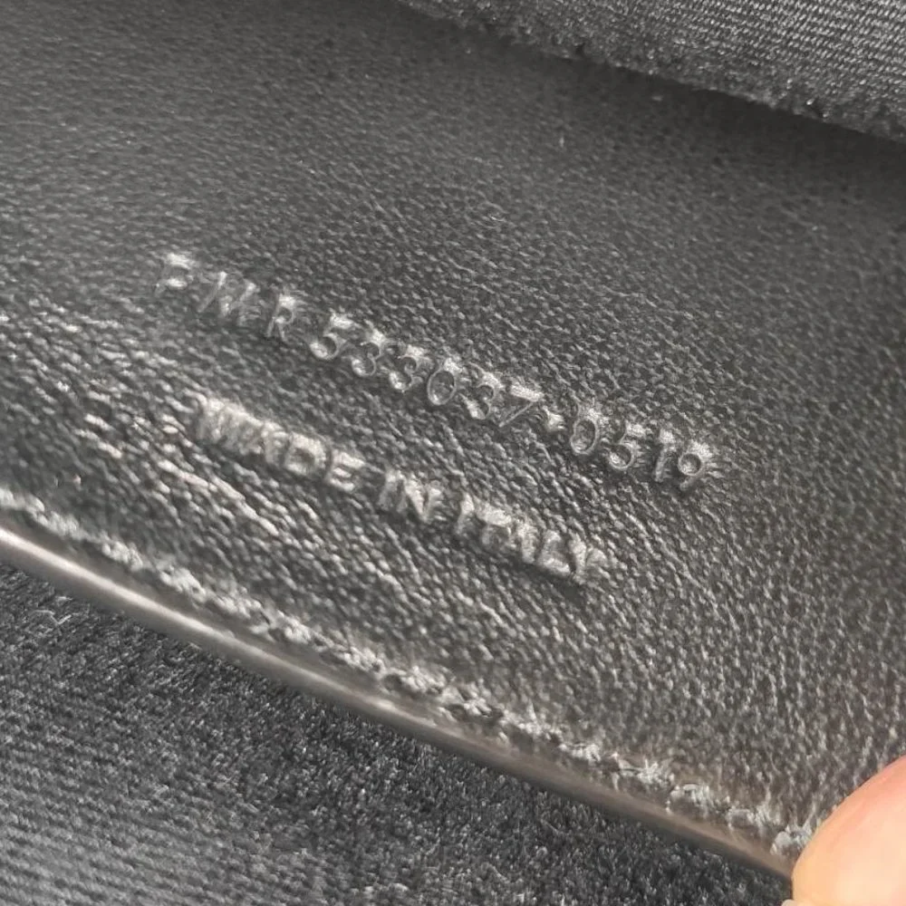 SAINT LAURENT Baby Niki Quilted Metallic Silver Leather Shoulder Bag